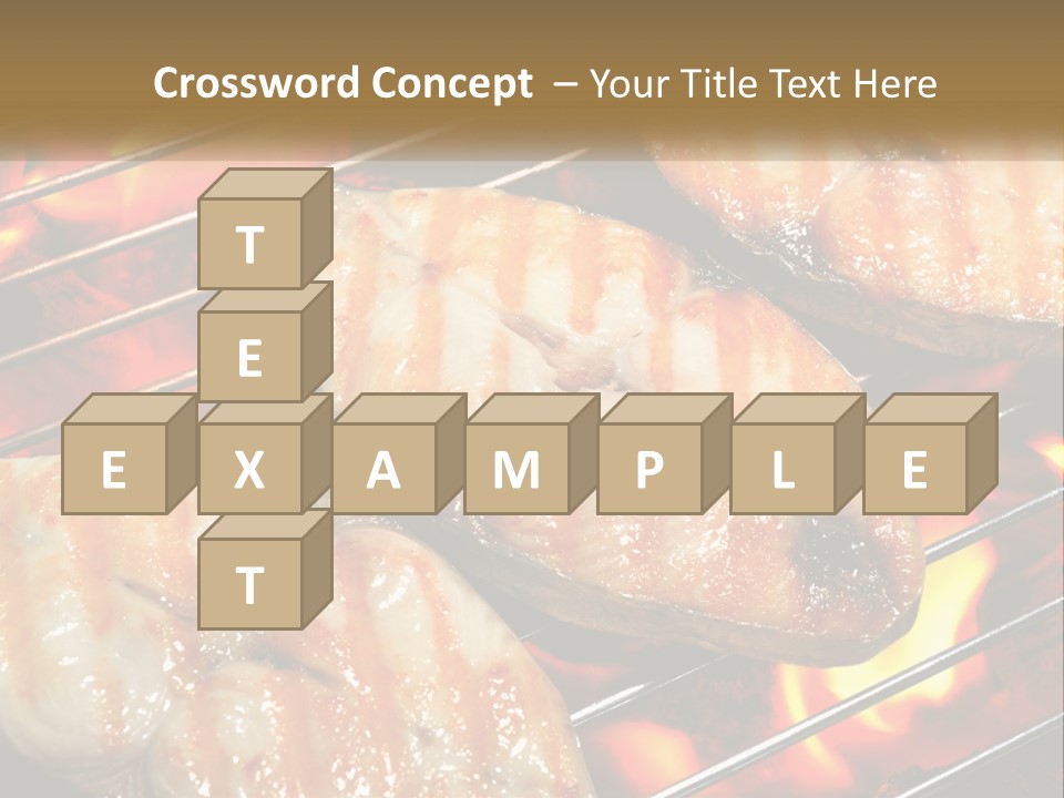 Three Pieces Of Meat Cooking On A Grill PowerPoint Template