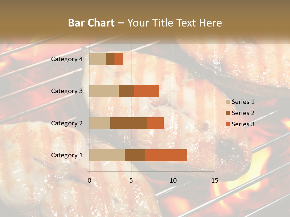 Three Pieces Of Meat Cooking On A Grill PowerPoint Template