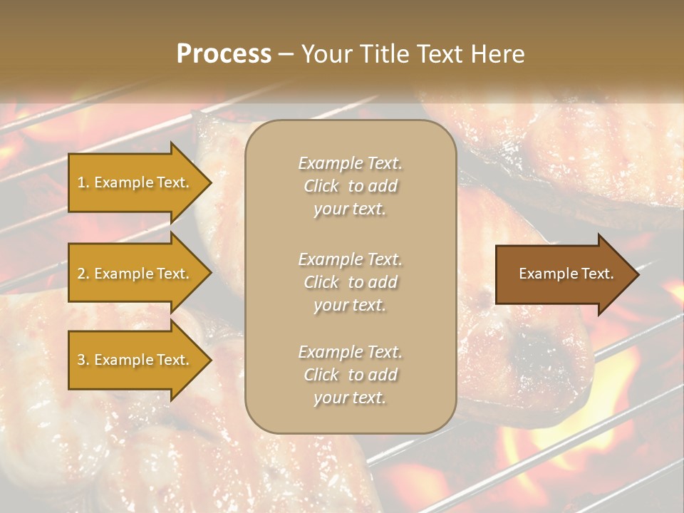 Three Pieces Of Meat Cooking On A Grill PowerPoint Template
