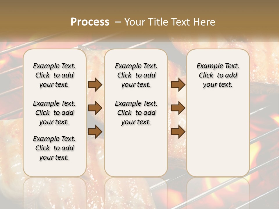 Three Pieces Of Meat Cooking On A Grill PowerPoint Template