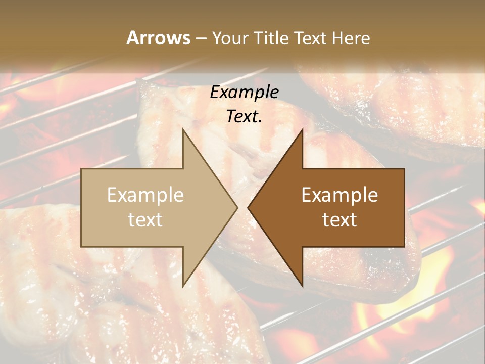 Three Pieces Of Meat Cooking On A Grill PowerPoint Template