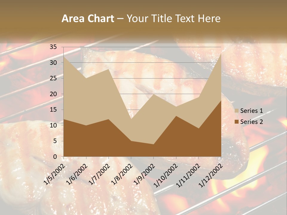 Three Pieces Of Meat Cooking On A Grill PowerPoint Template