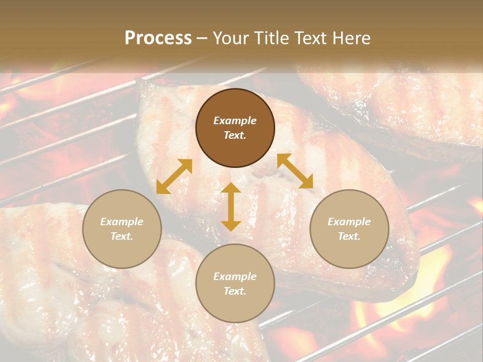 Three Pieces Of Meat Cooking On A Grill PowerPoint Template
