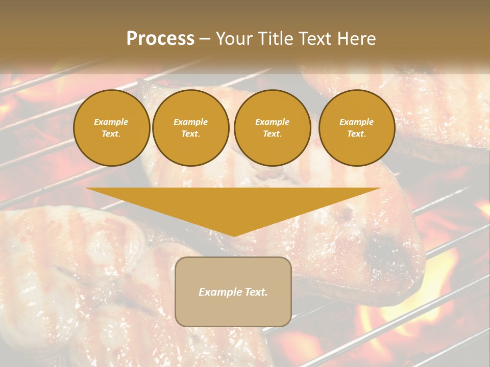Three Pieces Of Meat Cooking On A Grill PowerPoint Template