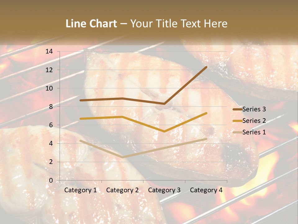 Three Pieces Of Meat Cooking On A Grill PowerPoint Template