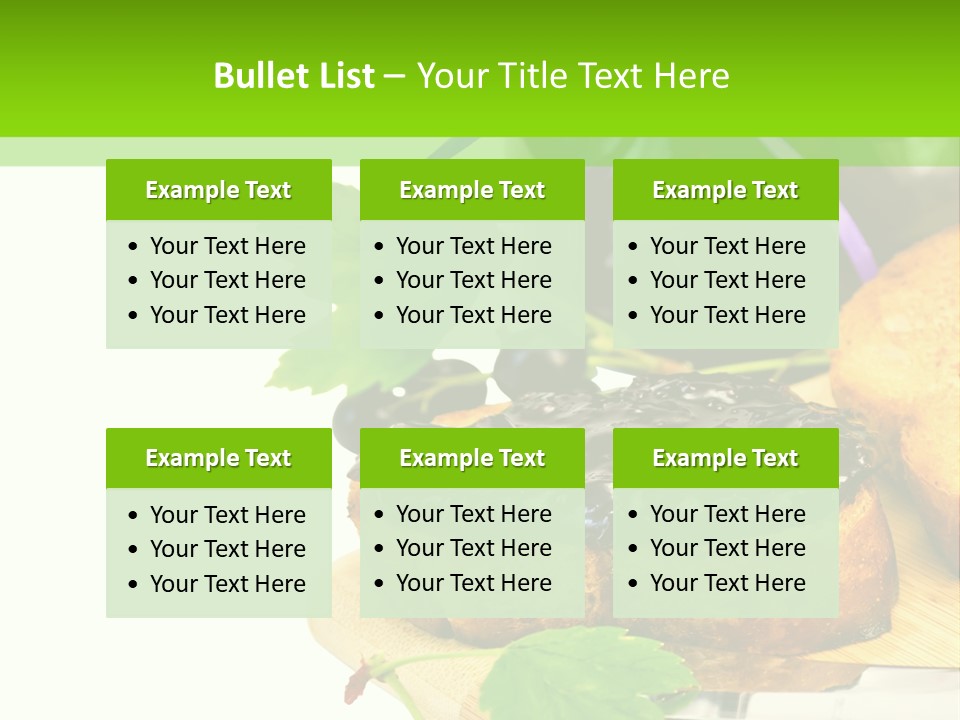 A Table Topped With Bread And Jam Next To A Jar Of Jam PowerPoint Template