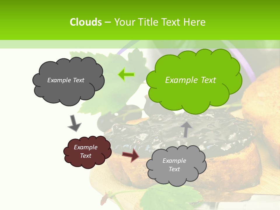 A Table Topped With Bread And Jam Next To A Jar Of Jam PowerPoint Template
