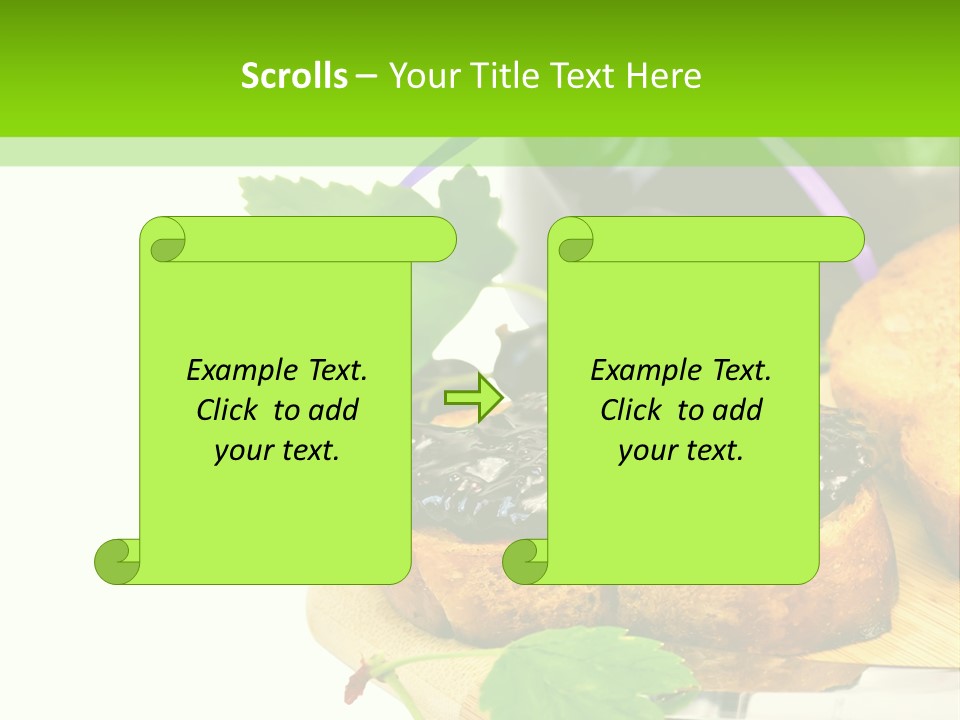 A Table Topped With Bread And Jam Next To A Jar Of Jam PowerPoint Template