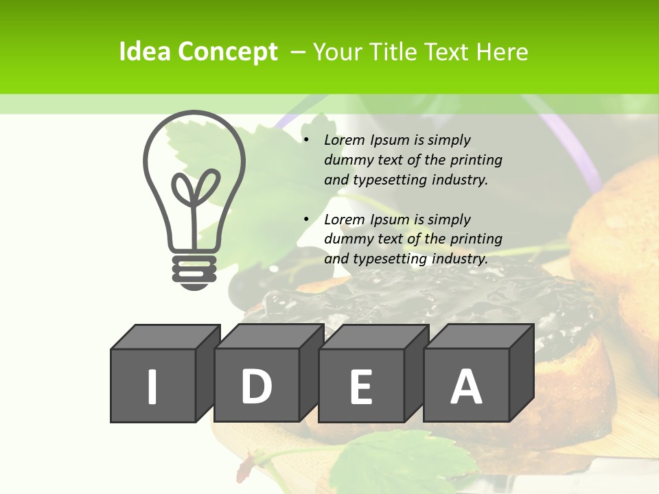 A Table Topped With Bread And Jam Next To A Jar Of Jam PowerPoint Template