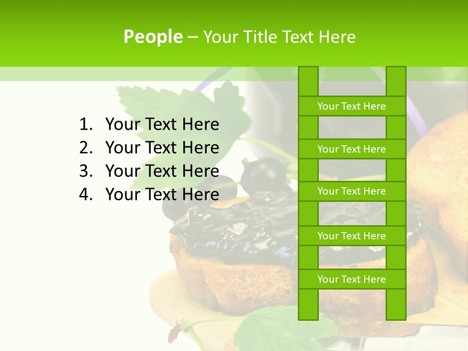 A Table Topped With Bread And Jam Next To A Jar Of Jam PowerPoint Template