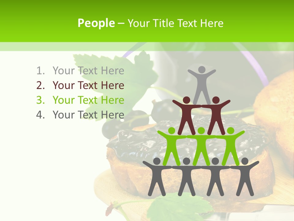 A Table Topped With Bread And Jam Next To A Jar Of Jam PowerPoint Template