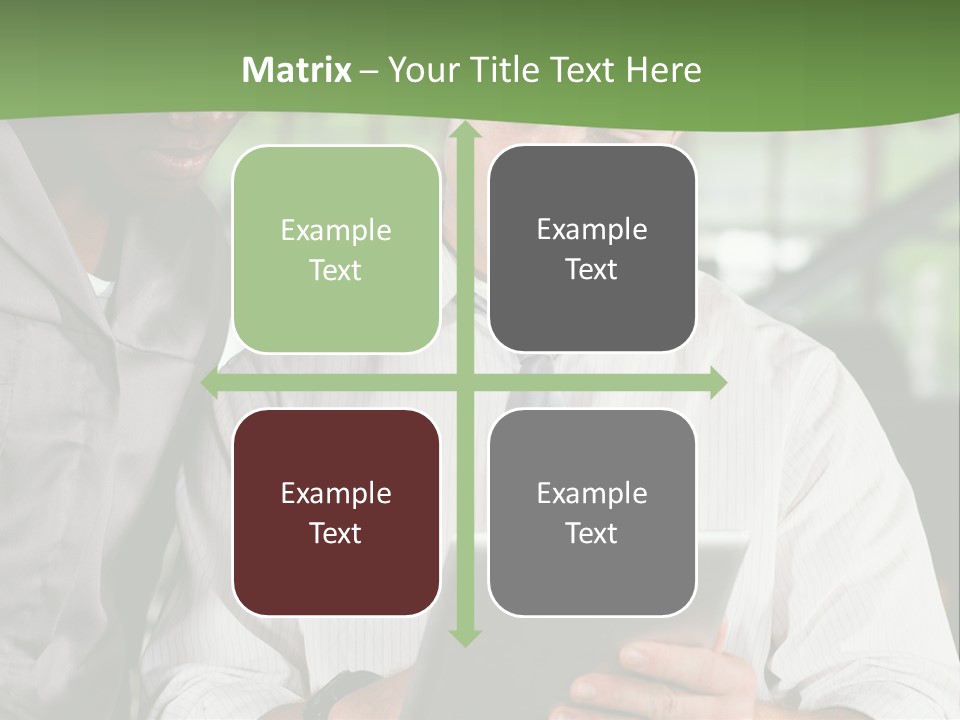 A Man And A Woman Looking At A Tablet PowerPoint Template