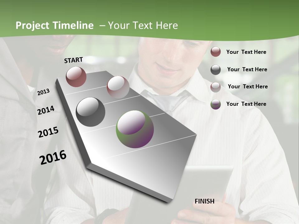 A Man And A Woman Looking At A Tablet PowerPoint Template