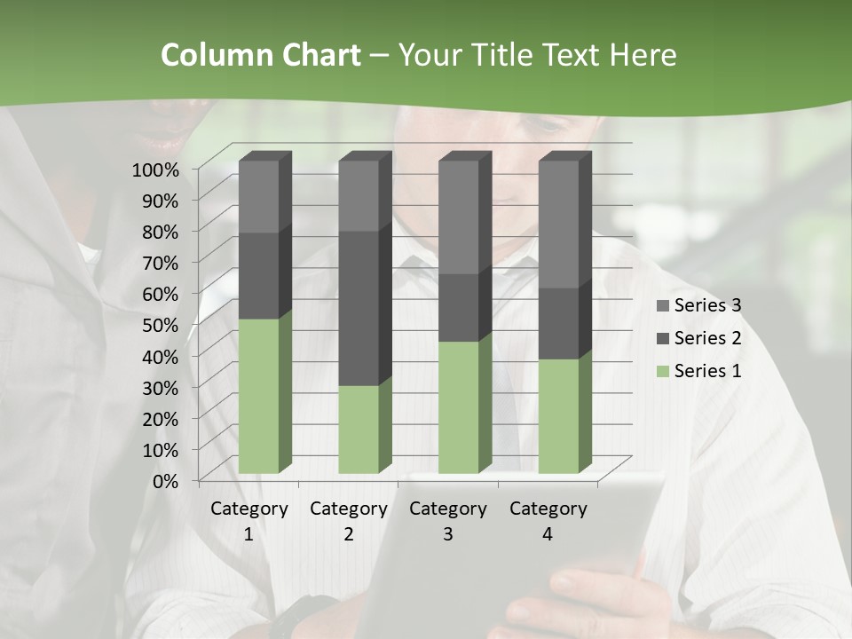 A Man And A Woman Looking At A Tablet PowerPoint Template