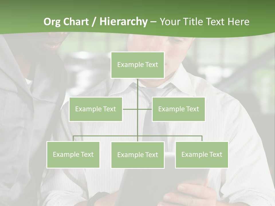 A Man And A Woman Looking At A Tablet PowerPoint Template