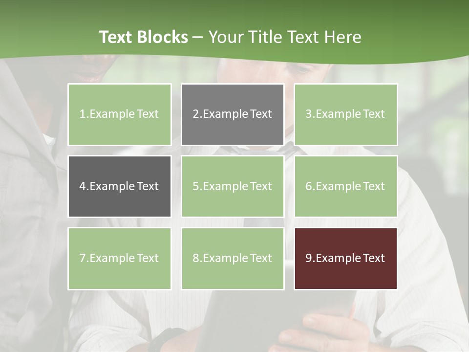 A Man And A Woman Looking At A Tablet PowerPoint Template