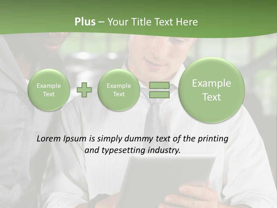 A Man And A Woman Looking At A Tablet PowerPoint Template