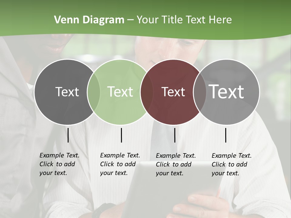 A Man And A Woman Looking At A Tablet PowerPoint Template