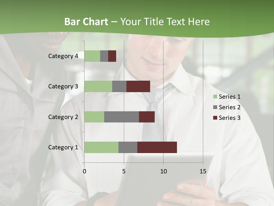 A Man And A Woman Looking At A Tablet PowerPoint Template