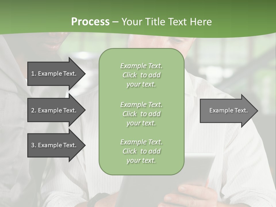 A Man And A Woman Looking At A Tablet PowerPoint Template