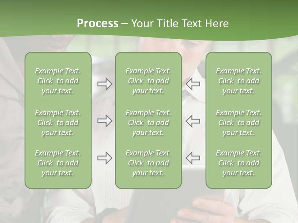 A Man And A Woman Looking At A Tablet PowerPoint Template