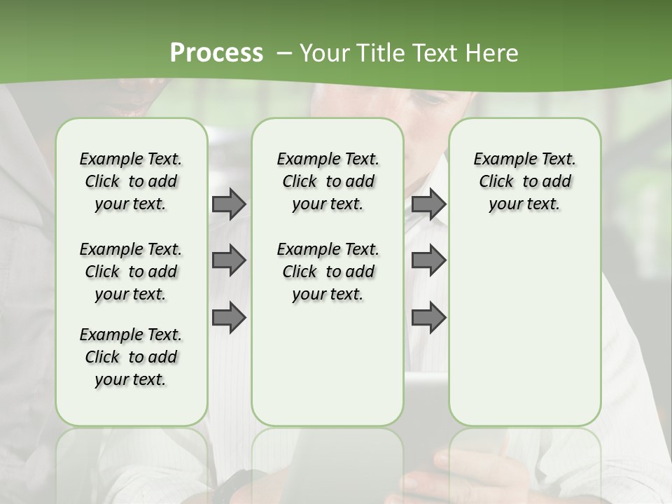 A Man And A Woman Looking At A Tablet PowerPoint Template