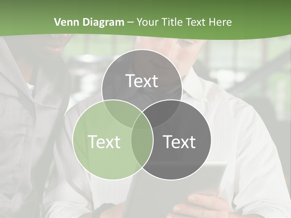 A Man And A Woman Looking At A Tablet PowerPoint Template