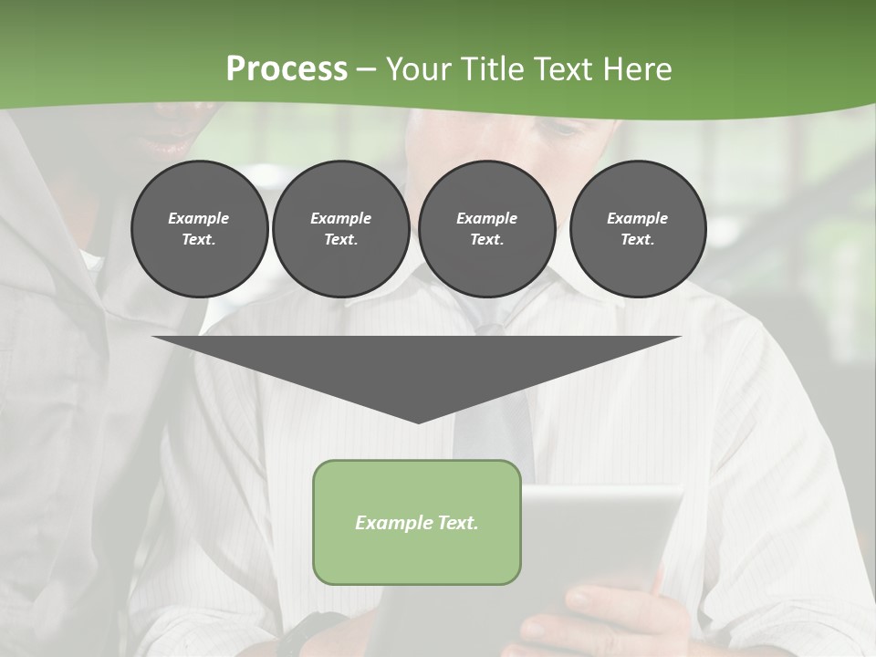 A Man And A Woman Looking At A Tablet PowerPoint Template