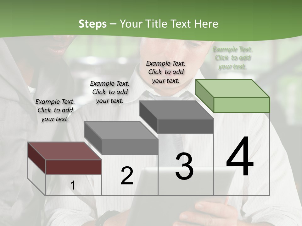 A Man And A Woman Looking At A Tablet PowerPoint Template