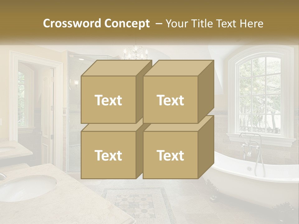 A Bath Room With A Tub A Sink And A Window PowerPoint Template