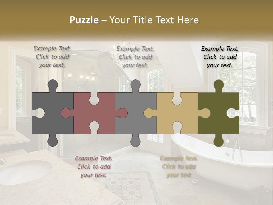 A Bath Room With A Tub A Sink And A Window PowerPoint Template