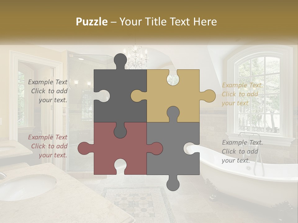 A Bath Room With A Tub A Sink And A Window PowerPoint Template
