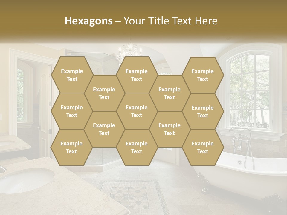 A Bath Room With A Tub A Sink And A Window PowerPoint Template