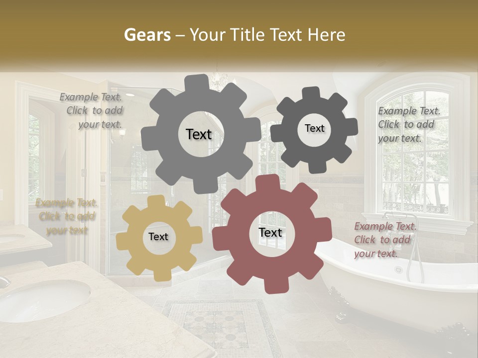 A Bath Room With A Tub A Sink And A Window PowerPoint Template