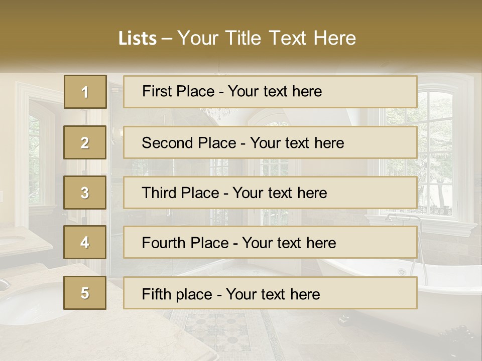 A Bath Room With A Tub A Sink And A Window PowerPoint Template