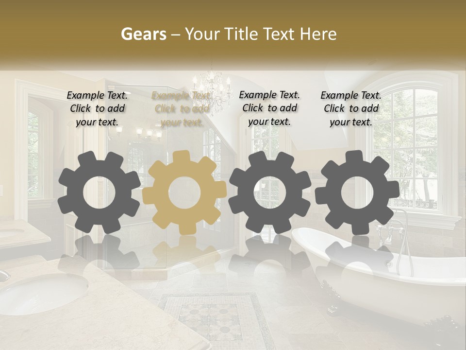 A Bath Room With A Tub A Sink And A Window PowerPoint Template