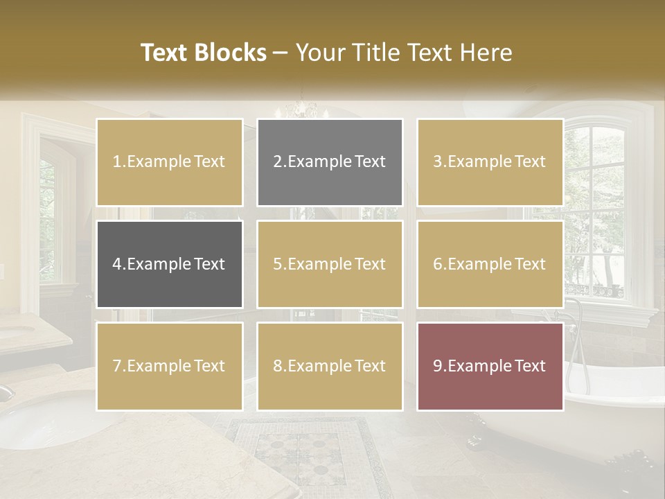 A Bath Room With A Tub A Sink And A Window PowerPoint Template