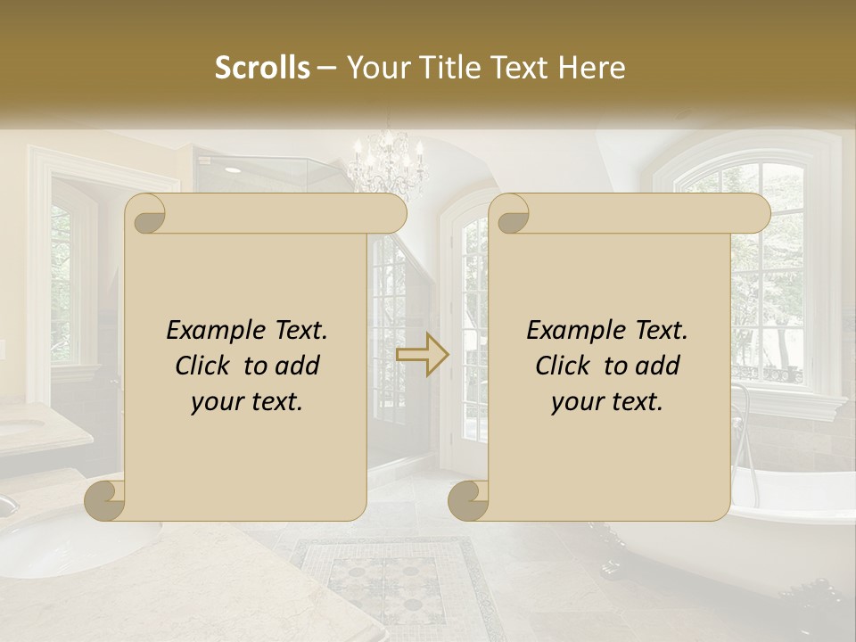 A Bath Room With A Tub A Sink And A Window PowerPoint Template