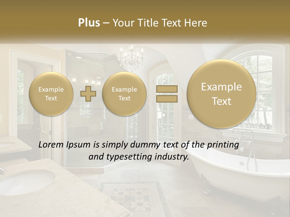 A Bath Room With A Tub A Sink And A Window PowerPoint Template