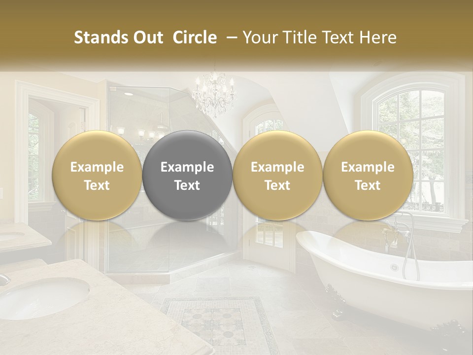 A Bath Room With A Tub A Sink And A Window PowerPoint Template