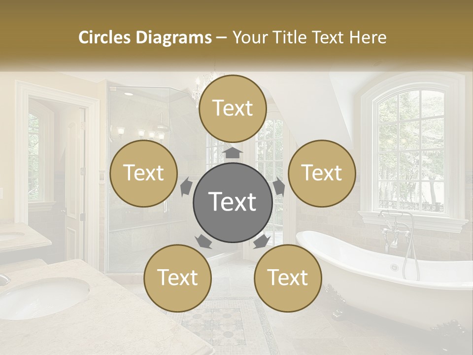 A Bath Room With A Tub A Sink And A Window PowerPoint Template