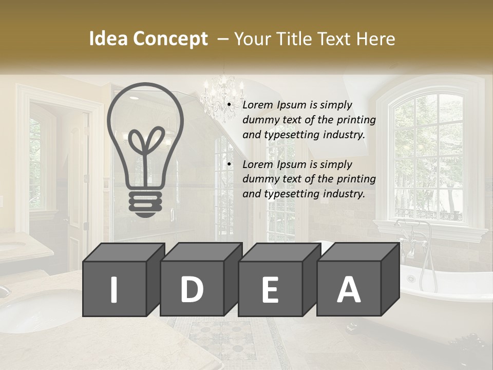 A Bath Room With A Tub A Sink And A Window PowerPoint Template