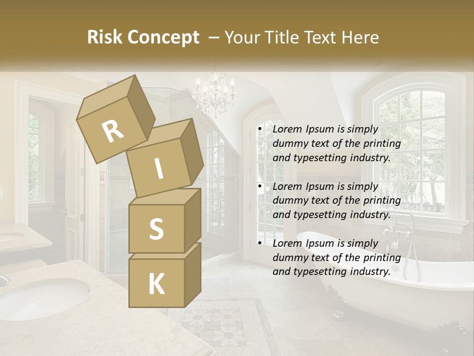 A Bath Room With A Tub A Sink And A Window PowerPoint Template