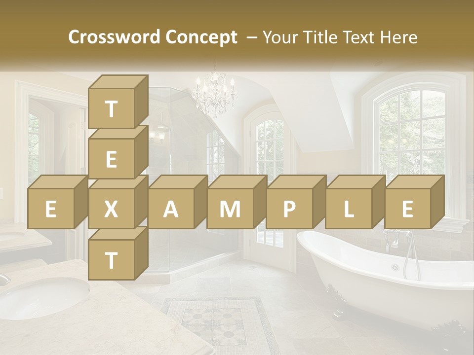 A Bath Room With A Tub A Sink And A Window PowerPoint Template