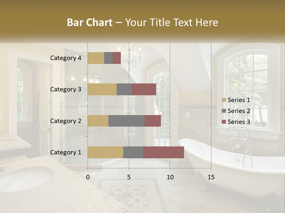 A Bath Room With A Tub A Sink And A Window PowerPoint Template