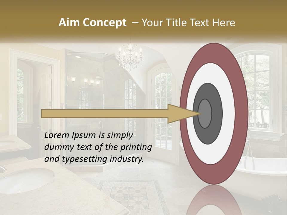 A Bath Room With A Tub A Sink And A Window PowerPoint Template