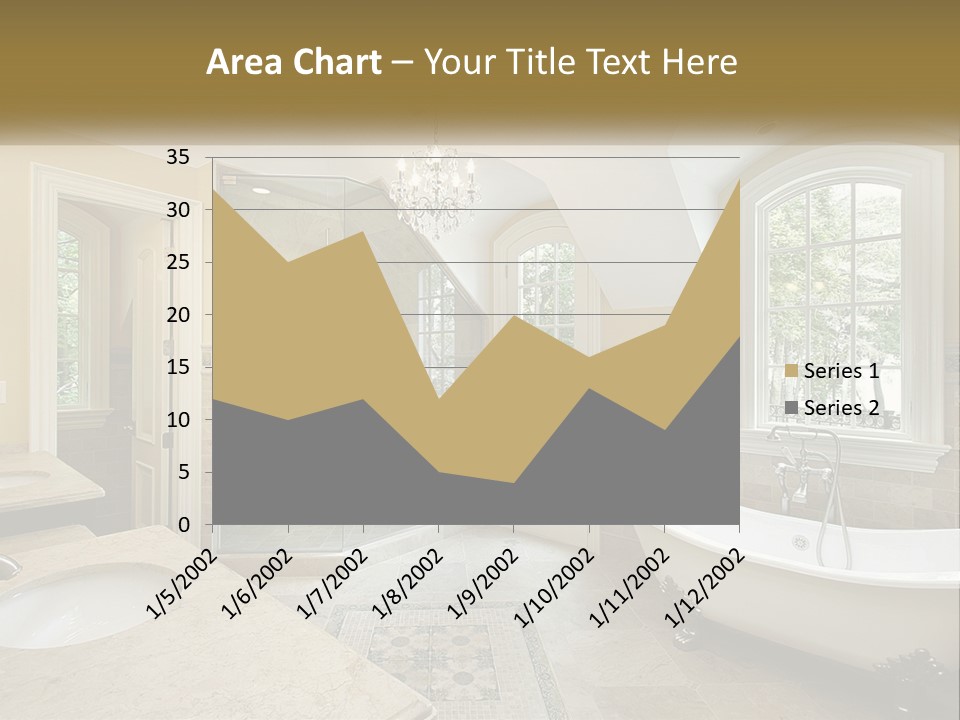 A Bath Room With A Tub A Sink And A Window PowerPoint Template