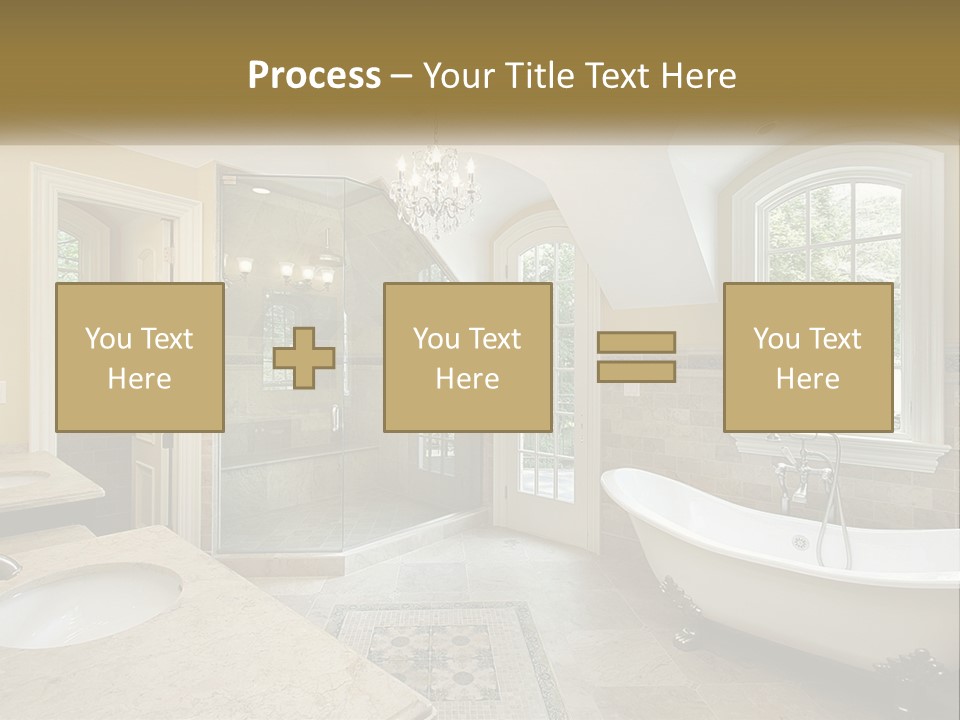 A Bath Room With A Tub A Sink And A Window PowerPoint Template