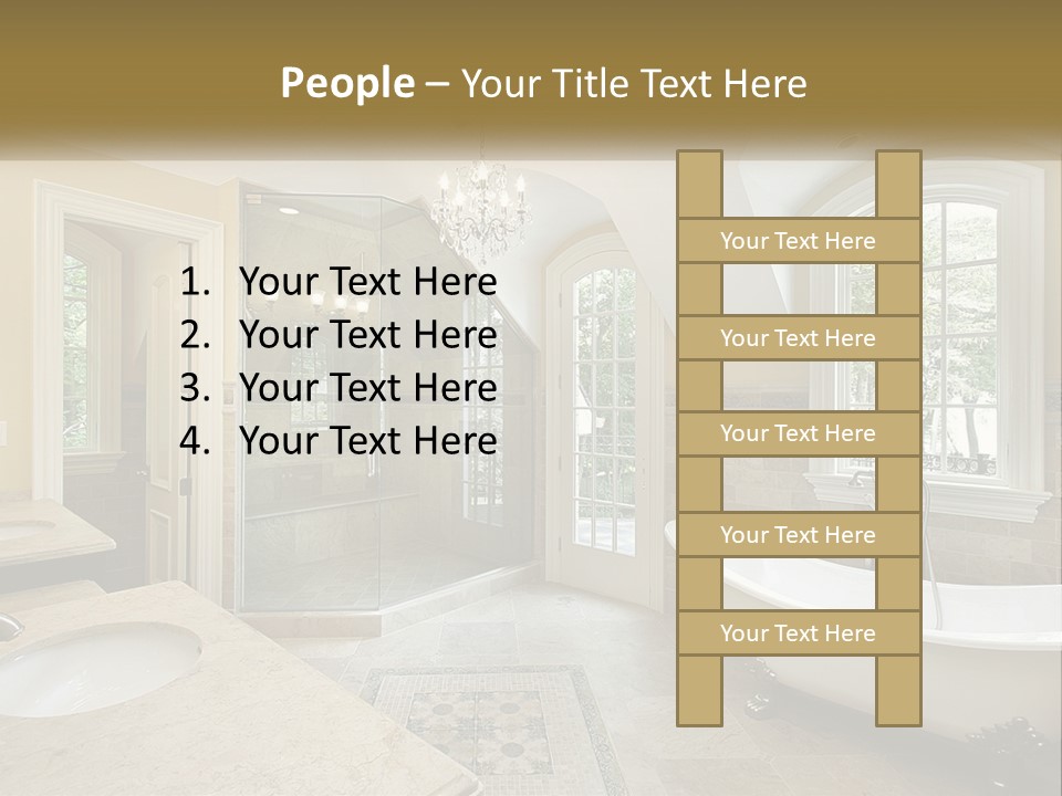 A Bath Room With A Tub A Sink And A Window PowerPoint Template