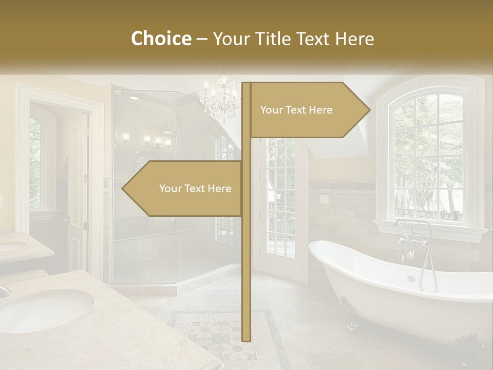 A Bath Room With A Tub A Sink And A Window PowerPoint Template